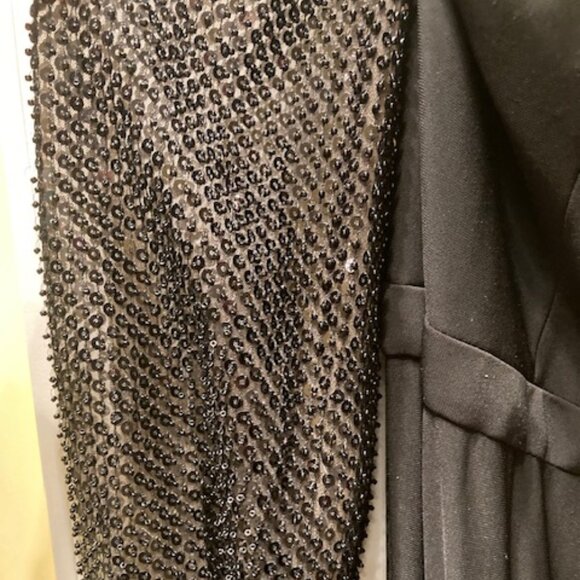 Faviana Glamour black embellished cold shoulder gown - Picture 2 of 7